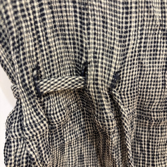 Vintage 90s Positive Attitude Navy White Black Gingham Crinkle Dress 4P - Picture 5 of 5